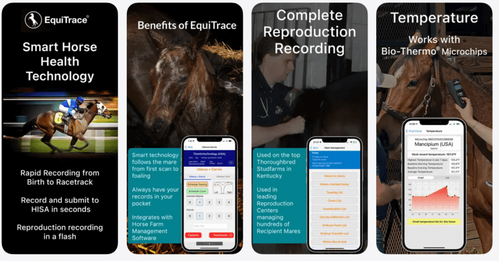 7 Best Stable Management Apps for Professional Barn Operations (2026 Review) EquiTrace medical tracking app showing horse medication withdrawal times.