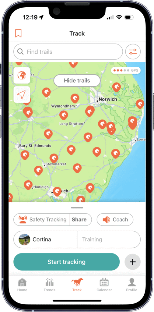 Equilab GPS gait detection interface