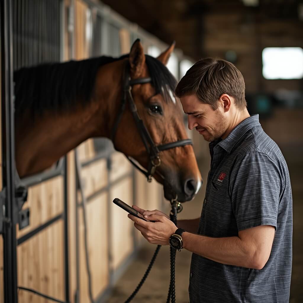 horse health records including vaccination and farrier schedule in a stable management app