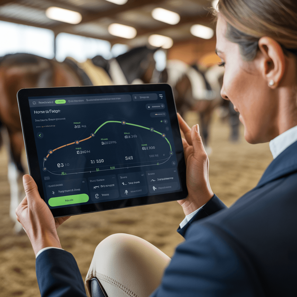 Rider checking GPS location on smartphone during trail ride, highlighting safety and navigation features.