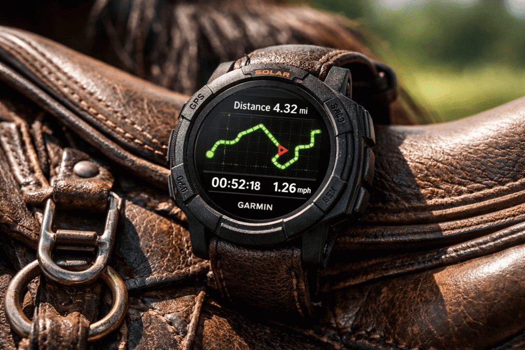 Garmin Instinct 2 Solar watch for long distance horse riding battery efficiency